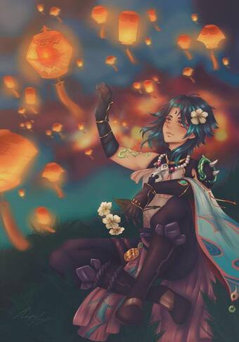 Xiao Lantern Rite Xiao Lantern Rite Genshin Impact Poster